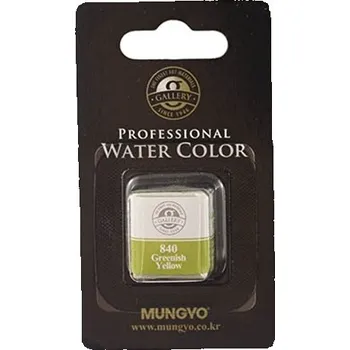 Vodová barva Akvarelová barva v půlpánvičce Mungyo - 840 Greenish Yellow