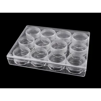 Příslušenství k šicímu stroji Plastový zásobník 12 šroubovacích dóziček