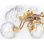 Solight LED dekorativní žárovky na přírodním provazu, 10x žárovka, 30LED, 180cm, časovač 3x AA