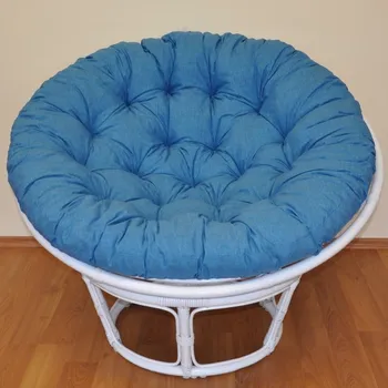 Papasan Nábytek PEGAS Ratanový papasan 100 cm bílý, polstr tyrkysový melír
