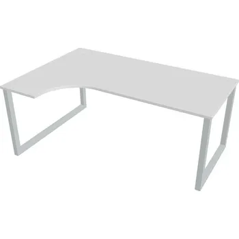 Kancelářský vozík HOBIS kancelářský stůl tvarový, ergo pravý - UE O 1800 P, bílá + doprava zdarma