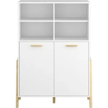 Dětská skříň BELLE otevřený nízký regál 2d bílý