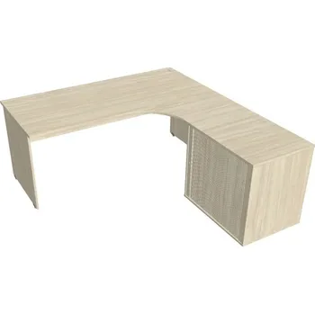 Kancelářský vozík HOBIS stůl pracovní, sestava levá - GE 1800 60 HR L, akát + doprava zdarma