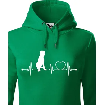 Dámská mikina Dámská mikina Irský vlkodav tep, Barva Zelená, Velikost XL, Canvas Dámská mikina 1640