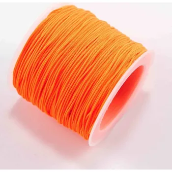 Barevná šňůrka na navlékání - oranžová - průměr 0,1 cm