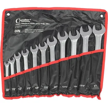 Klíč Condor 100-02643 klíče očkoploché 3/8" - 1", sada 11 dílů, v textilním obalu