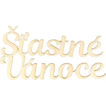 Vánoční dekorace Naše galanterie Nápis Šťastné vánoce 138 x 70 mm