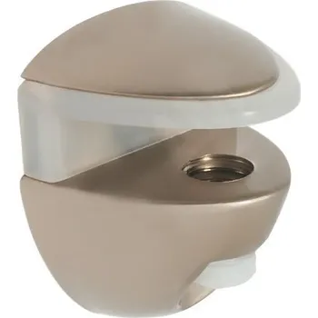 Držák na polici Italiana ferramenta Držák skleněné police OVAL MINI / Saténový nikl