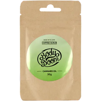 Tělový peeling Bodyboom Cannabis oil kávový tělový peeling, 30 g
