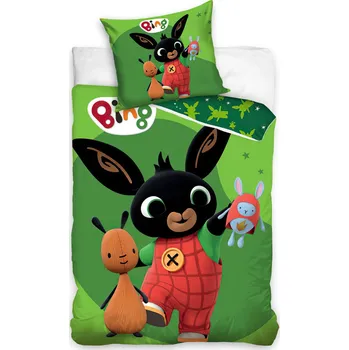 Povlečení Carbotex Zajíček Bing a superhrdina Hoppity 140 x 200, 70 x 90 cm zipový uzávěr