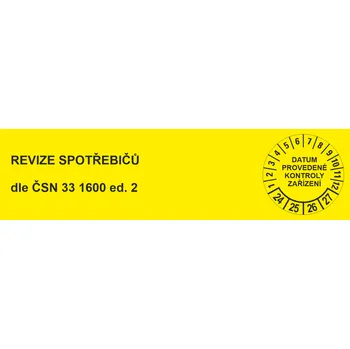 Samolepící etiketa Štítek na kabel PROVEDENÁ KONTROLA 2024-27 samolepící vinylová fólie 95x25 mm - arch 5ks