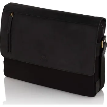 Paolo Peruzzi Pánská městská taška s koženou klopou PERUZZI černá