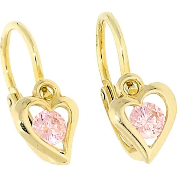 Náušnice Goldstore Zlaté náušnice dětské srdce Váha: 0.95 g