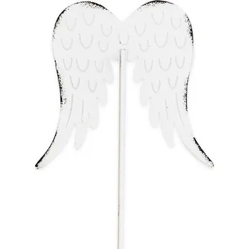 Vánoční dekorace Křídla zápich kov 8/40cm bílá (548877)