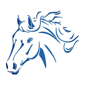 Samolepící dekorace SAMOLEPKA Kůň 092 levá (65 - škrábaný kov modrý) NA AUTO, NÁLEPKA, FÓLIE, POLEP, TUNING, VLASTNÍ TEXT, TISK, AUTOSAMOLEPKY.cz, POLEPY, OBRÁZEK, LOGO, SAMOLEPKY