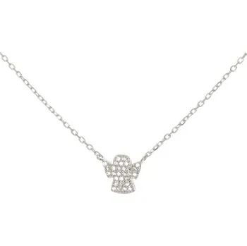 Náhrdelník Dámský stříbrný náhrdelník s andílkem STNAH098F