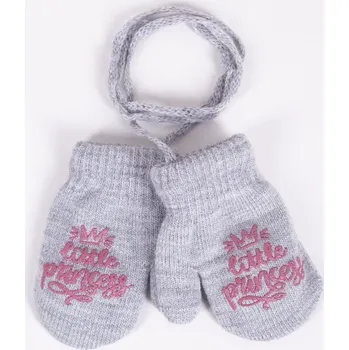 Rukavice Rukavice palčáky YO RED0117C TEPLÉ šedé Little princess velikost rukavic: 16 cm