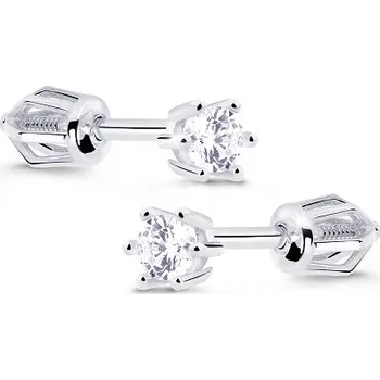 Náušnice ŠPERKY-NM, Zlaté náušnice pecky se zirkonem 1102 bílé zlato