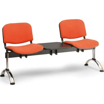 Lavice čalouněná - oranžová 2M se stolkem LC/9375/KP