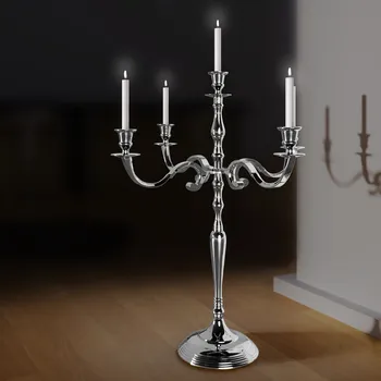 Vánoční dekorace Vánoční svícen 78 cm | stříbrný