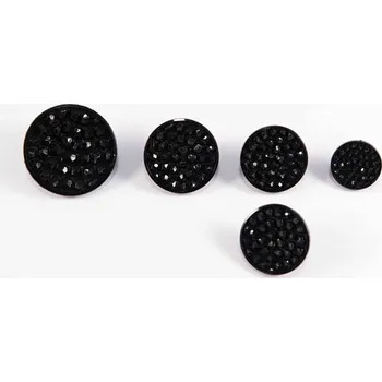 Knoflík Knoflík s drobným vzorem se spodním přišitím - černá - průměr 2 cm