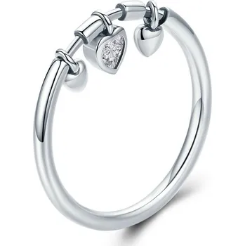 Prsten Elenys stříbrný prsten Třpytivé srdce lásky Velikost: 5 (EU: 49-50)