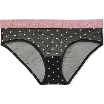 Kalhotky Victorias Secret klasické bavlněné kalhotky Cotton Heartbreaker Hiphugger Panty černé