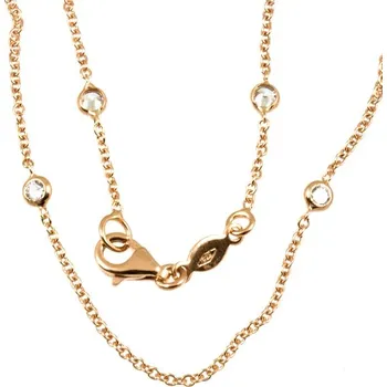 Náhrdelník ŠPERKY-NM, Zlatý náhrdelník se zirkony 387 růžové zlato Délka náhrdelníku: 42 cm