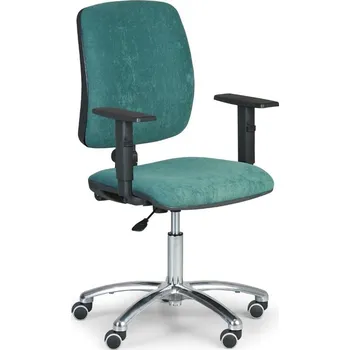 Kancelářská židle s nastavitelnými područkami a chromovaným křížem KZ 8978-zelená/KP
