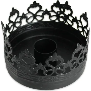 Vánoční dekorace Svícen kov pr.8,5cm černá (550801)