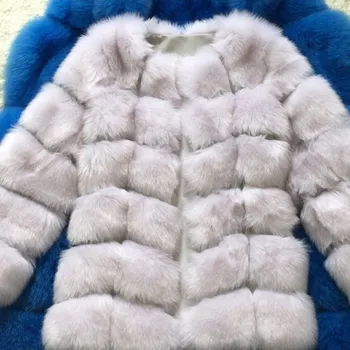 Dámská parka Dámský chlupatý kabát kožich s dlouhým rukávem Barva: Smetanová, Velikost: XL