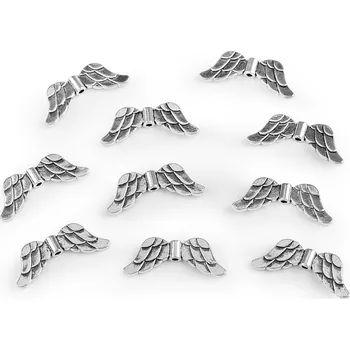 Přívěsek Ozdobný díl andělská křídla 12x29 mm, barva platina