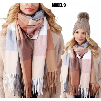 Šála Fashionweek Velký Elegantní bavlněný teplý šátek s třásněmi ZIZI-WZ8 NR: MODEL:9