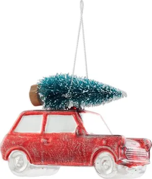 Vánoční ozdoba Clayre & Eef 6GL2093 auto se stromkem vícebarevné