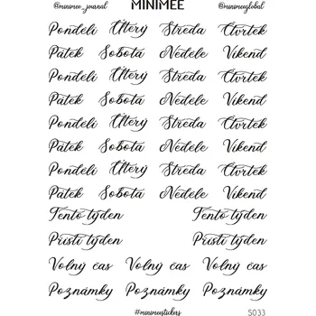 samolepka Samolepky MINIMEE - Dny v týdnu (české)