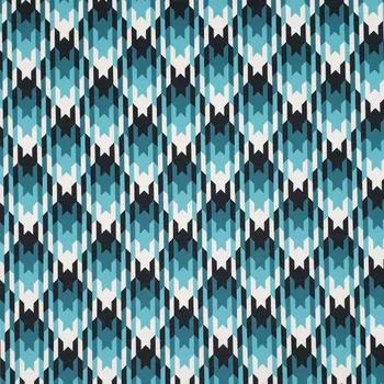 Úplet PUNTO, modro-bílo-černý vzor, š.150