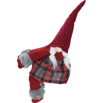 Vánoční dekorace Dekorační držák na závěsy Skřítek červený, 24 x 43 x 8 cm, červená