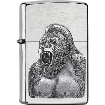 ZIPPO chrom gebürstet Plakette "Gorilla" 2007440
