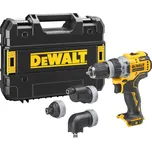 DCD703NT DEWALT 12V AKU BEZUHLÍKOVÁ VRTAČKA S VÝMĚNNÝMI HLAVAMI, BEZ BATERIE A NABÍJEČKY, KUFR T-STAK