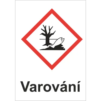 Značení GHS 09 Nebezpečné pro životní prostředí - Varování samolepící vinylová fólie A8 (74 x 52 mm)