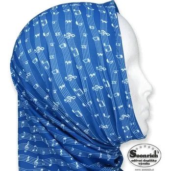 Nákrčník multifunkční šátek noty modrý, seor083