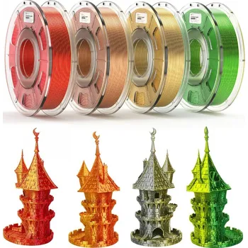 Filament ERYONE Dual-Color Silk PLA SET - Gold&Copper+Gold&Silver+Red&Gold+Yellow&Green (1.75mm | 4x250g)