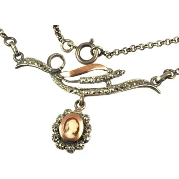 Náhrdelník ŠPERKY-NM, Náhrdelník s kamejí 253 portugalské stříbro Délka náhrdelníku: 42 cm