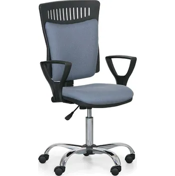 Kancelářská židle s područkami a chromovaným křížem KZ 9845-šedá/KP