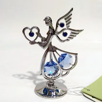 Žertovný předmět ANDĚL se srdíčkem Crystocraft modrý - stříbrná