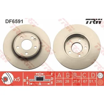 Brzdový kotouč Brzdový kotouč TRW DF6591