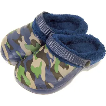 Dámské pantofle Kroksy dámské zateplené modré maskáčové (Kroksy dámské na zimu)