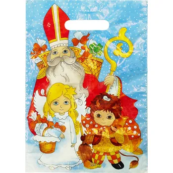 Dárková taška Igelitová taška 24 x 35 cm mikuláš, andílek a čert