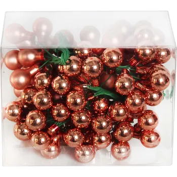 Vánoční dekorace Koule zápich sklo 1,5cm/96ks sv.oranž (550832)