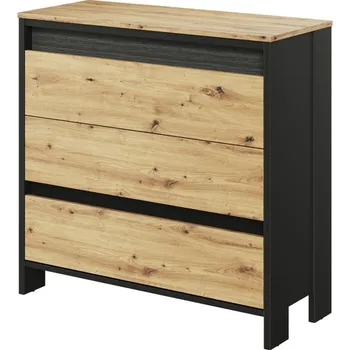 Komoda Sconto SPOT Komoda s osvětlením Dub artisan/černá